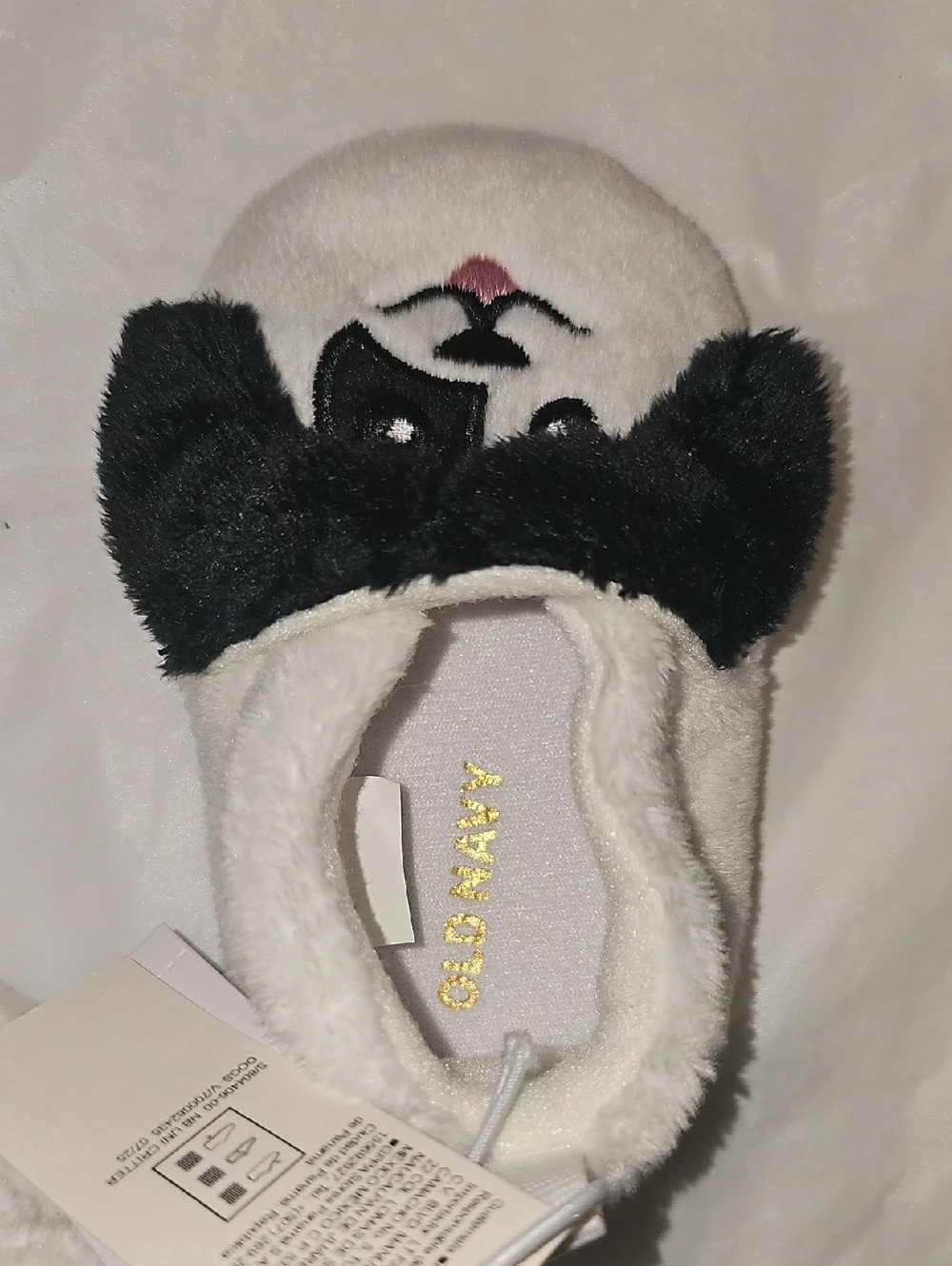 Old Navy Dog Slippers for Baby 6-12 Months White, Black New